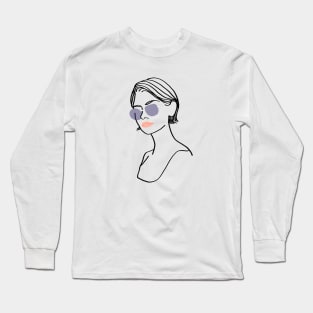 Lady with Sunglasses Long Sleeve T-Shirt